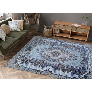 Tapis noir Medallion : style persan turc, tapis d'intérieur doux, tapis fin non tissé - Product Image 3