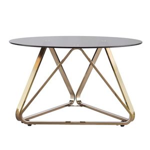 Table basse en métal avec plateau en verre, parfaite pour ajouter de l'élégance aux grands espaces de salon dans les maisons contemporaines - Product Image 1