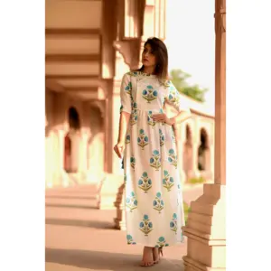 Robe d'été élégante et décontractée pour femme, à imprimé floral, en coton respirant, à manches courtes, polyvalente - Product Image 4