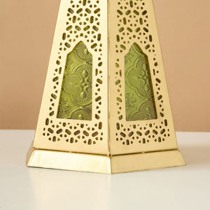 2026 Mini Moroccan <b>Gold</b> Metal <b>Lantern</b> with Colorful Glass for Home Hanging Decoration Ramadan & Eid Mubarak - Product Image 2