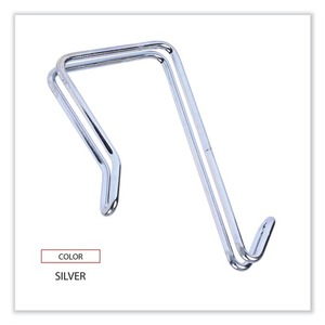 Alera ALECH1SR Single-Sided Stainless Steel Partition Garment <b>Hook</b> <b>Over</b>-the-<b>Door</b>/Panel Mount 1.5-2.5 Panel Systems Silver Finish - Product Image 3