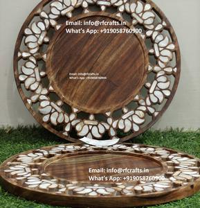 Nouveau plateau de Ramadan arabe conception de perle de mère en bois pour la fête de mariage musulman Eid célébrations islamiques Date affichage de gâteau - Product Image 5