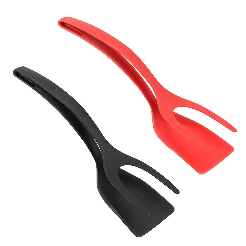 Heat Resistant Set 2 in 1 Grip and Flip Spatula Nylon Turner Kitchen Spatula Silicone Kitchen Utensils Cooking Utensils