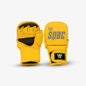 Guantes MMA personalizados de 4oz y 7oz, guantes de cuero PU negros para entrenamiento de Muay Thai y boxeo - Product Image 3