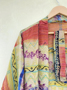 ชุดกิโมโนผ้าไหมเย็บด้วยมือสำหรับเทศกาลกิโมโนผ้าไหมอินเดียฤดูร้อนและฤดูใบไม้ผลิ - Product Image 5