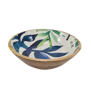 Cuenco de madera elegante para servir, cuenco de sopa y ensalada de forma redonda con acabado marrón, cuencos para servir aperitivos y comida con cuchara - Product Image 2