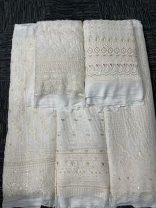 Nouveau tissu de travail en viscose Georgette Lucknowi pour costumes de mariage du fournisseur indien au prix de gros - Product Image 3