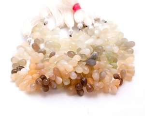 La mejor calidad, cuentas de Briolette facetadas de piedra lunar múltiple Natural pulida suave para joyería personalizada, cuentas de piedras preciosas reales - Product Image 3