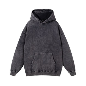 Suéter de gran tamaño para hombre de algodón 100% pesado lavado ácido Vintage sudadera técnica bordada Sudadera con capucha de invierno patrón sólido - Product Image 3