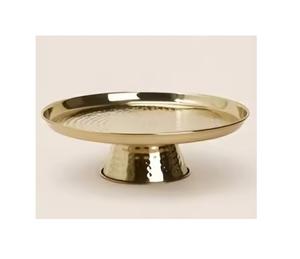 Soporte de pastel redondo para bodas, soporte de pastel de latón de diseñador con acabado dorado con cúpula de cristal, decoración de mesa para hoteles, soporte de exhibición de pasteles - Product Image 6