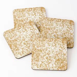 Sous-verres de service à thé imprimés mangue/bois d'acacia 4 pièces Accessoires de cuisine avec sous-verres en résine - Product Image 1