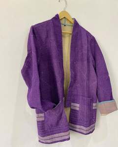 เสื้อแจ็กเก็ต gudari ทำด้วยมือของผู้หญิงเสื้อแจ็กเก็ตหนังสไตล์ชนเผ่าวินเทจแบบกลับด้านได้ - Product Image 3