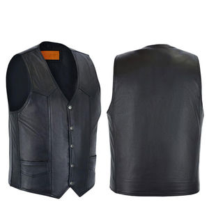 Chalecos de Cuero para Hombre sin Mangas con Botones, Novedades, Cuello en V, Ropa Deportiva para Motociclistas, Chalecos para Hombre - Product Image 1