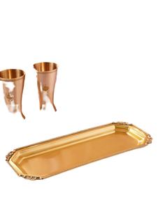 Bandeja organizadora de almacenamiento de oro elegante de latón macizo, bandeja de mesa con forma decorativa para joyería de Perfume, velas de té, Metal duradero - Product Image 6