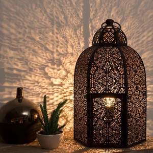 <b>Moroccan</b> decorative metal <b>lantern</b> with enamel finish ideal for lavish home decor and festive ceremonies - Product Image 2