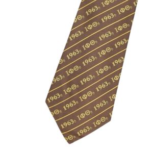 Iota Phi Theta marrone e oro modello cravatta con Logo di lettere greche classico formale confraternita cravatta per i membri - Product Image 3