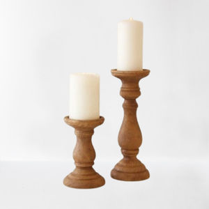 Candelabro de pilar con cuentas de madera Natural de diseño Vintage para decoración de mesa de Hotel uso doméstico candelabro de madera de Navidad - Product Image 5