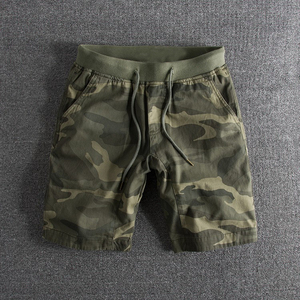 2024 personalizado hombres verano moda juvenil personalizado cintura elástica Casual algodón entrenamiento hombres Camo Shorts - Product Image 1
