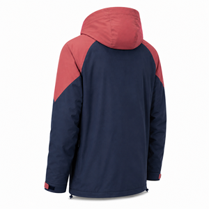 Custom <b>Men's</b> Navy Coral Hooded Windbreaker <b>Jacket</b> Lightweight Water-Resistant Polyester Spandex Outdoor Colorblock Casual Hiking - Product Image 4