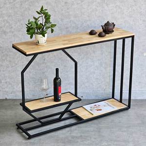 Antique-Style 120x30x82cm Rubber Wood <b>Console</b> <b>Table</b> with Iron Frame Minimalist Living Room Furniture for Entry Hotel CST073 - Product Image 2