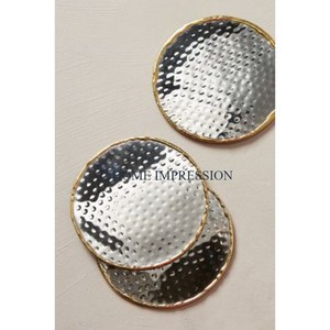 Antique Brass Round Shape <b>Coasters</b> Designing Decorating Handmade Table Top <b>Coasters</b> for Wedding Events and Resorts Use <b>Coasters</b> - Product Image 2