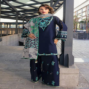Robes en cuir brodé pêche pour femmes, très demandées, prix de gros, vêtements d'hiver pakistanais, salwar kameez pour femmes - Product Image 1