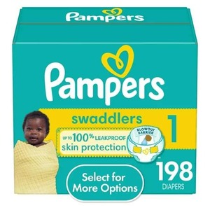 Pampers Swaddlers Couches Taille 1 198 Vêtements pour bébé - Product Image 1