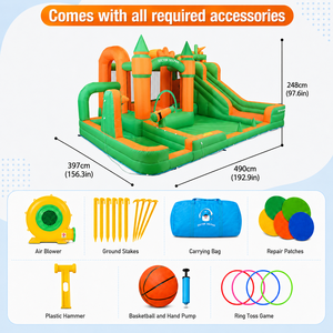 Envío Directo de Fábrica, Incluye Tobogán, Incluye Piscina, <span class=keywords><strong>Castillo</strong></span> <span class=keywords><strong>Inflable</strong></span> Familiar con Tobogán y Piscina para Diversión Acuática - Product Image 6