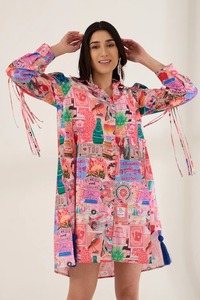 ODM approvisionnement indien main bloc imprimé écologique coton Mini bohème femmes Floral été décontracté fête porter taille naturelle - Product Image 4