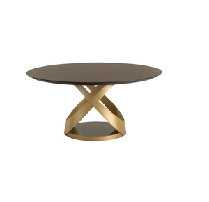 Hot Selling <b>Round</b> Shape Coffee <b>Table</b> With Work on Top and <b>Metal</b> Body for Livingroom Decoration - Product Image 1