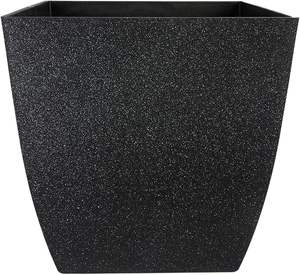 Square Self Watering Planter - Decorative Lightweight <b>Plant</b> <b>Pot</b> <b>with</b> <b>Drainage</b> Hole - Product Image 1