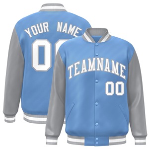 Custom Baseball Jacket Raglan Sleeve Full-Snap Personalized Text Number Logo Varsity Letterman College Baseball <b>Coat</b> - Product Image 3