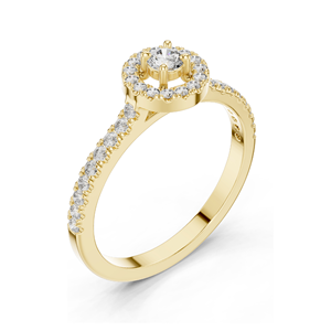 Bague halo en diamant de laboratoire 0,309 CT pour femmes, clarté VVS-VS EF, or 18 carats, 14 carats, 10 carats et argent 925, or rose, or jaune, or blanc - Product Image 6