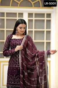 La Ropa Étnica India más hermosa, Salwar Kameez pesado y Dupatta con borde de encaje adjunto con traje Sharara para vestido de boda - Product Image 5