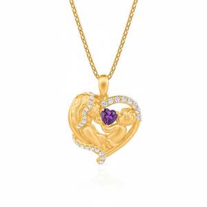 Collier personnalisé Jeulia avec pendentif cœur et pierre de naissance pour mère et enfant, cadeau idéal - Product Image 5