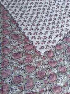 Colcha Reversible de Algodón Estampada a Mano, Cubrecama de Lujo - Product Image 2