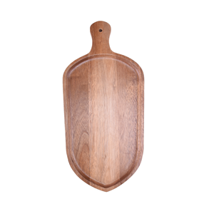 Plato de servicio de madera de acacia hecho a mano con forma irregular elegante y funcional para uso en cocina o restaurante - Product Image 2
