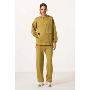 Ensemble tunique de survêtement oversize à capuche texturé doux Tommylife pour femme - 95348 Moutarde Foncé - Gris Foncé - Product Image 1