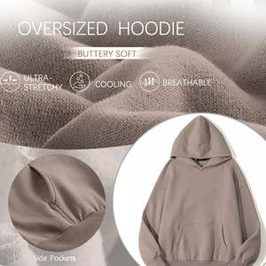 Pull surdimensionné blanc sweats goutte-épaule respirant décontracté sweats à capuche pour femme 100% coton à manches longues femmes sweats à capuche - Product Image 6