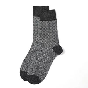 Crew <b>Socks</b> <b>Wool</b> Nylon Argyle Pattern Breathable Casual Adult Autumn Knitted Standard Thickness - Product Image 1