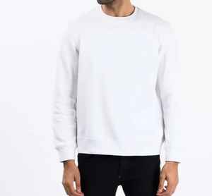 <b>Mens</b> Solid <b>White</b> Crewneck <b>Sweatshirt</b> 100% Cotton Winter Casual Streetwear - Product Image 5