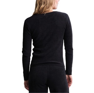 เสื้อยืดคอกลมแขนยาวสำหรับผู้หญิง, เสื้อสเวตเตอร์ถักแบบลำลองเข้ารูปพอดีตัวสำหรับฤดูหนาว - Product Image 5