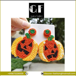 ต่างหูเม็ดเดี่ยวรูปเรขาคณิตลายฮาโลวีนของผู้หญิงชุบทองทันสมัยลายค้างคาวประดับมุกแบบห้อยดีไซน์เพชร - Product Image 2