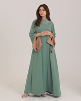 Abaya de Seda Satén de Lujo Personalizada al por Mayor, de Alta Calidad, Antiarrugas, Hecha a Mano, Vestido Islámico Turco para Mujer, Manga Larga, Estilo Dubái Musulmán