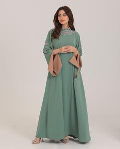Abaya pour femmes en soie satinée de luxe de haute qualité, anti-rides, faite à la main, robe islamique turque à manches longues, Dubai, musulmane, vente en gros - Product Image 3