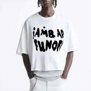 T-shirt ample et long pour homme, 100% coton, poids lourd, col rond, design personnalisable - Product Image 2