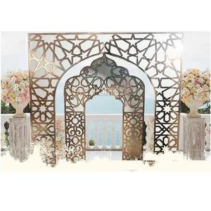 Elegante evento Fiesta escenario decoración láser marco brillante espejo marco Configuración para boda escenario occidental boda escenario espejo marco - Product Image 1