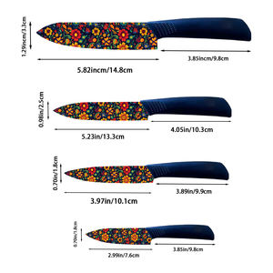 Ensemble de couteaux de chef professionnels populaires et très vendus avec lames en céramique, manches en plastique pour barbecue, prix d'usine, livraison gratuite - Product Image 2
