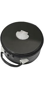 Étui pour casquette maçonnique Saint Thomas d'Acon en cuir noir avec emblème brodé (argent) Boîte de rangement pour chapeau maçonnique - Product Image 3