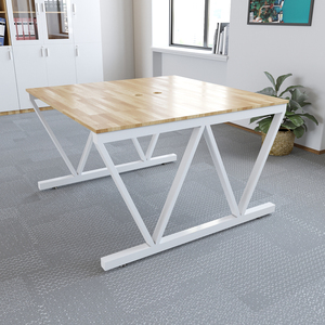 Minimalist VConcept 2-person Cluster <b>Workstation</b> 120x120 with Metal Legs - Product Image 1